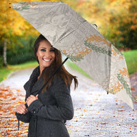 Aloha Pakalana and Puakenikeni Lei Umbrella Beige Hawaiian Pattern - Polynesian Pride
