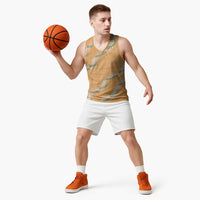 Aloha Pakalana and Puakenikeni Lei Basketball Jersey Gold Hawaiian Pattern - Polynesian Pride