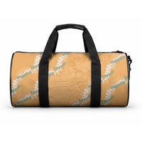 Aloha Pakalana and Puakenikeni Lei Duffle Bag Gold Hawaiian Pattern LT9 One size Gold - Polynesian Pride