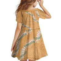 Aloha Pakalana and Puakenikeni Lei Family Matching Off Shoulder Maxi Dress and Hawaiian Shirt Gold Hawaiian Pattern LT9 - Polynesian Pride