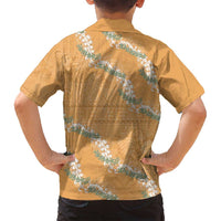 Aloha Pakalana and Puakenikeni Lei Family Matching Puletasi and Hawaiian Shirt Gold Hawaiian Pattern LT9 - Polynesian Pride