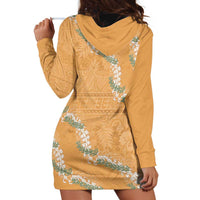 Aloha Pakalana and Puakenikeni Lei Hoodie Dress Gold Hawaiian Pattern LT9 - Polynesian Pride