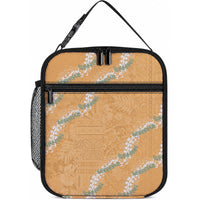 Aloha Pakalana and Puakenikeni Lei Lunch Bag Gold Hawaiian Pattern LT9 10.2 × 8.3 × 4.3 inch Gold - Polynesian Pride