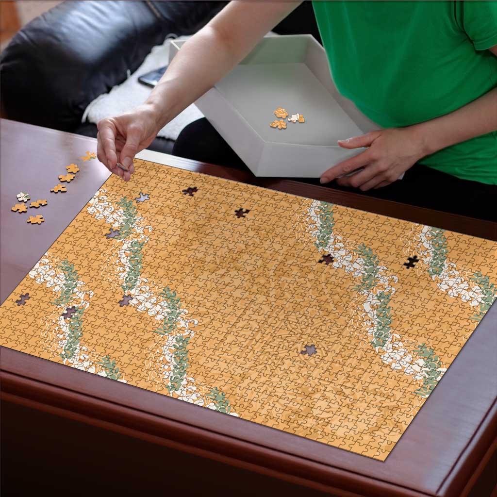 Aloha Pakalana and Puakenikeni Lei Puzzle Gold Hawaiian Pattern - Polynesian Pride