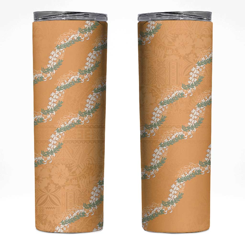 Aloha Pakalana and Puakenikeni Lei Skinny Tumbler Gold Hawaiian Pattern LT9 Gold - Polynesian Pride