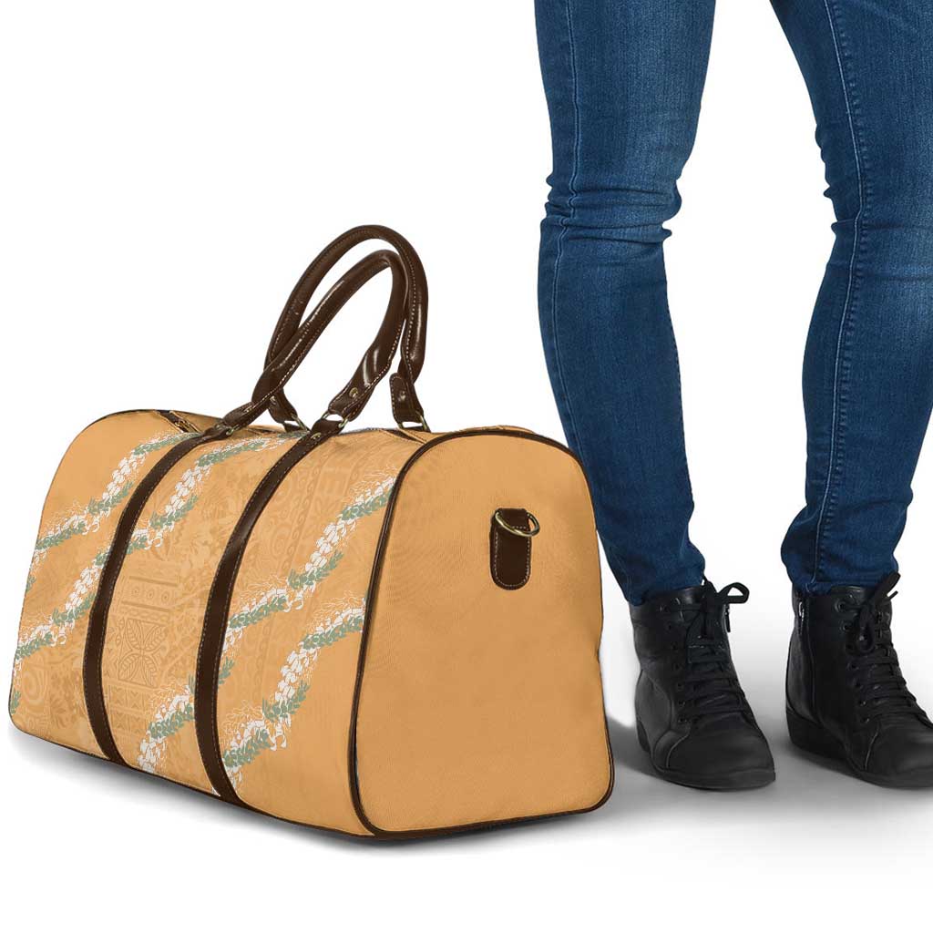 Aloha Pakalana and Puakenikeni Lei Travel Bag Gold Hawaiian Pattern - Polynesian Pride