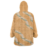 Aloha Pakalana and Puakenikeni Lei Wearable Blanket Hoodie Gold Hawaiian Pattern LT9 - Polynesian Pride