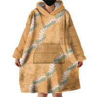 Aloha Pakalana and Puakenikeni Lei Wearable Blanket Hoodie Gold Hawaiian Pattern LT9 - Polynesian Pride