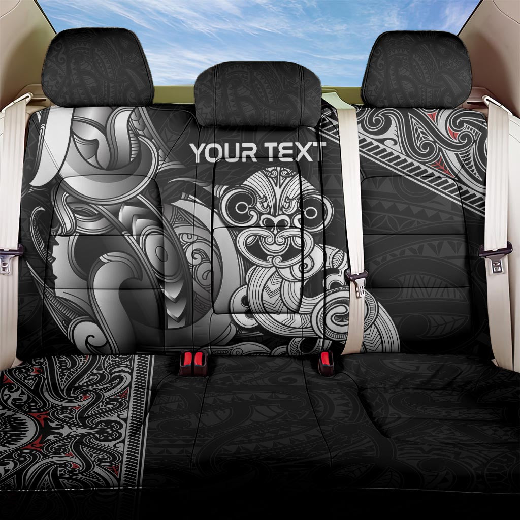 Personalised New Zealand Potae Pango Cricket Back Car Seat Cover Special Maori Hei Tiki Tribal Tattoo LT9 One Size Black - Polynesian Pride