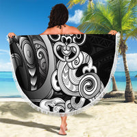 Personalised New Zealand Potae Pango Cricket Beach Blanket Special Maori Hei Tiki Tribal Tattoo LT9 - Polynesian Pride