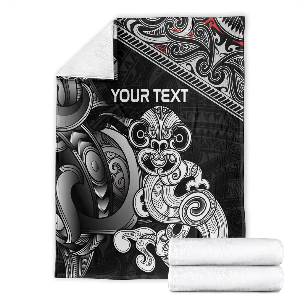 Personalised New Zealand Potae Pango Cricket Blanket Special Maori Hei Tiki Tribal Tattoo LT9 - Polynesian Pride