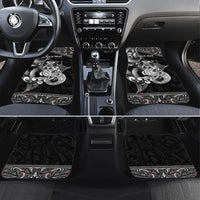 Personalised New Zealand Potae Pango Cricket Car Mats Special Maori Hei Tiki Tribal Tattoo LT9 Set 4pcs Black - Polynesian Pride