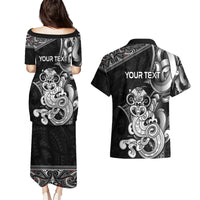 Personalised New Zealand Potae Pango Cricket Couples Matching Puletasi and Hawaiian Shirt Special Maori Hei Tiki Tribal Tattoo LT9 - Polynesian Pride
