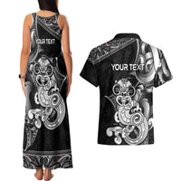 Personalised New Zealand Potae Pango Cricket Couples Matching Tank Maxi Dress and Hawaiian Shirt Special Maori Hei Tiki Tribal Tattoo LT9 - Polynesian Pride