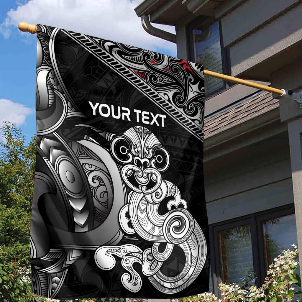 Personalised New Zealand Potae Pango Cricket Garden Flag Special Maori Hei Tiki Tribal Tattoo LT9 - Polynesian Pride