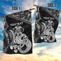 Personalised New Zealand Potae Pango Cricket Garden Flag Special Maori Hei Tiki Tribal Tattoo LT9 - Polynesian Pride