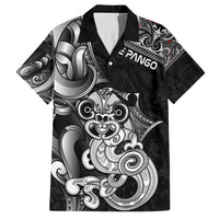 Personalised New Zealand Potae Pango Cricket Hawaiian Shirt Special Maori Hei Tiki Tribal Tattoo LT9 Black - Polynesian Pride