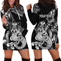 Personalised New Zealand Potae Pango Cricket Hoodie Dress Special Maori Hei Tiki Tribal Tattoo LT9 - Polynesian Pride