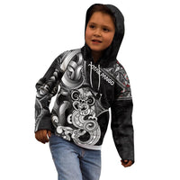 Personalised New Zealand Potae Pango Cricket Kid Hoodie Special Maori Hei Tiki Tribal Tattoo LT9 - Polynesian Pride