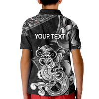 Personalised New Zealand Potae Pango Cricket Kid Polo Shirt Special Maori Hei Tiki Tribal Tattoo LT9 - Polynesian Pride