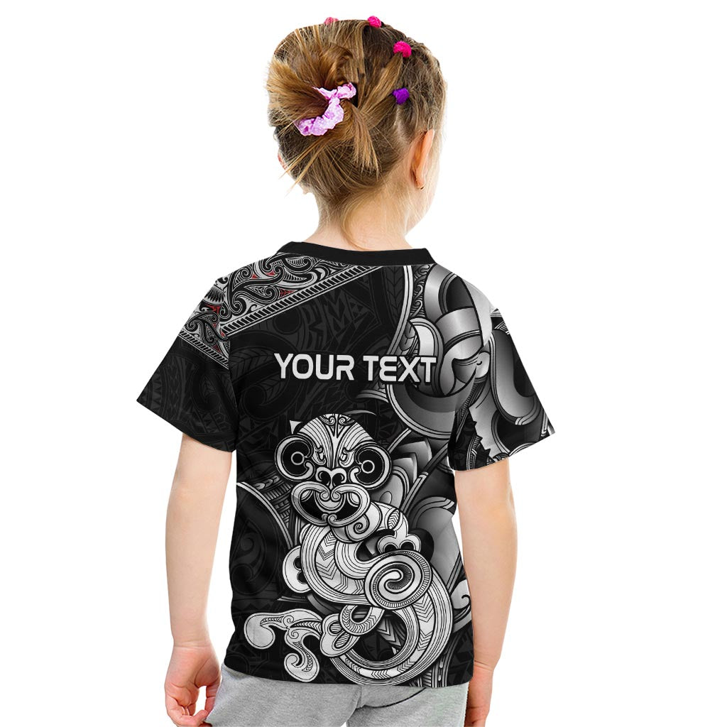 Personalised New Zealand Potae Pango Cricket Kid T Shirt Special Maori Hei Tiki Tribal Tattoo LT9 - Polynesian Pride