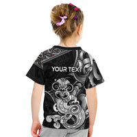 Personalised New Zealand Potae Pango Cricket Kid T Shirt Special Maori Hei Tiki Tribal Tattoo LT9 - Polynesian Pride