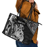Personalised New Zealand Potae Pango Cricket Leather Tote Bag Special Maori Hei Tiki Tribal Tattoo LT9 - Polynesian Pride