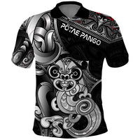 Personalised New Zealand Potae Pango Cricket Polo Shirt Special Maori Hei Tiki Tribal Tattoo LT9 Black - Polynesian Pride