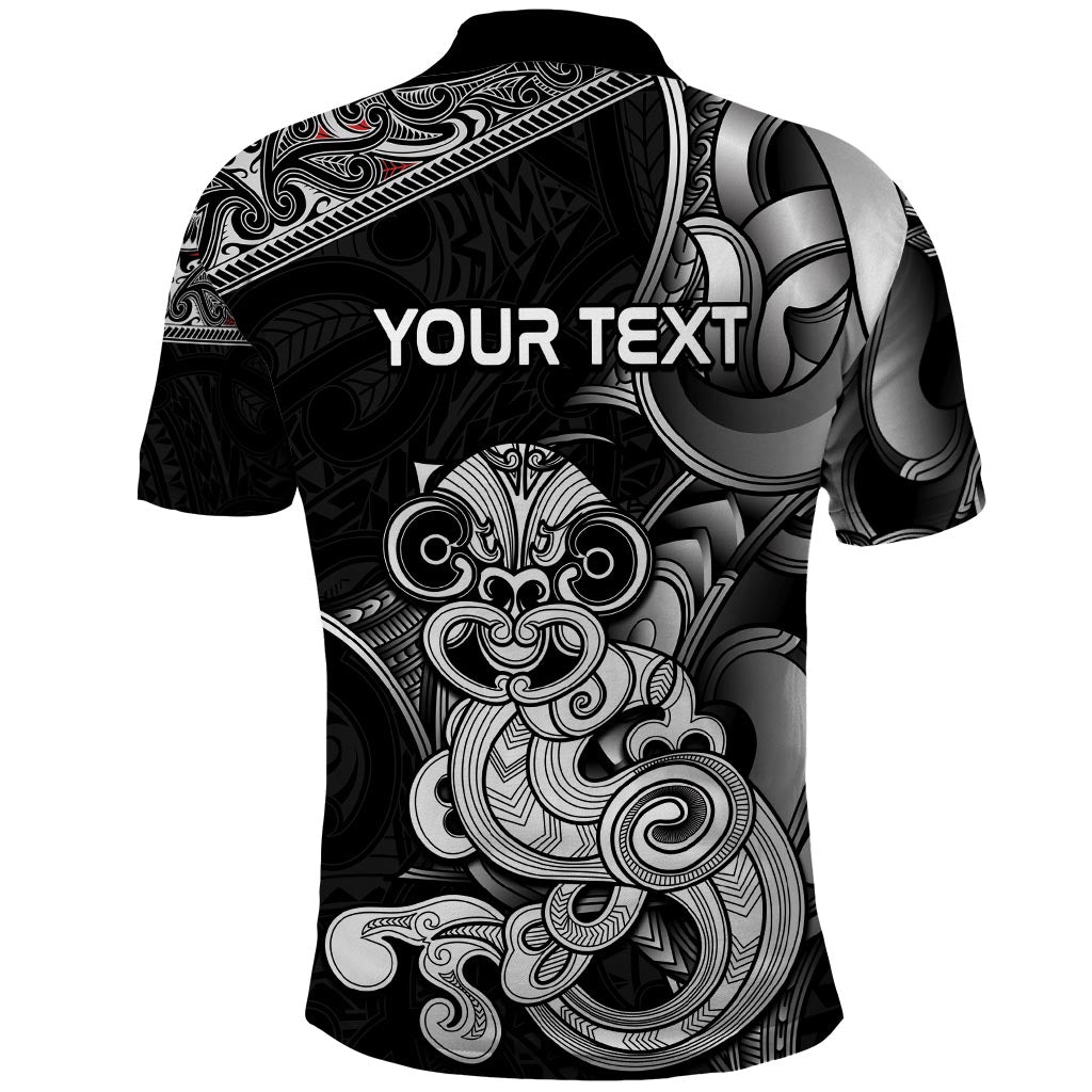 Personalised New Zealand Potae Pango Cricket Polo Shirt Special Maori Hei Tiki Tribal Tattoo LT9 - Polynesian Pride