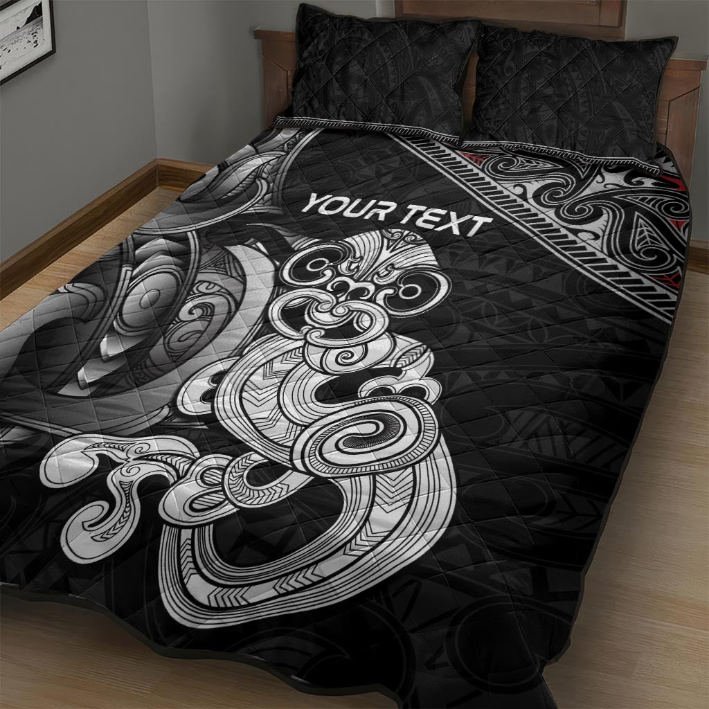 Personalised New Zealand Potae Pango Cricket Quilt Bed Set Special Maori Hei Tiki Tribal Tattoo LT9 - Polynesian Pride