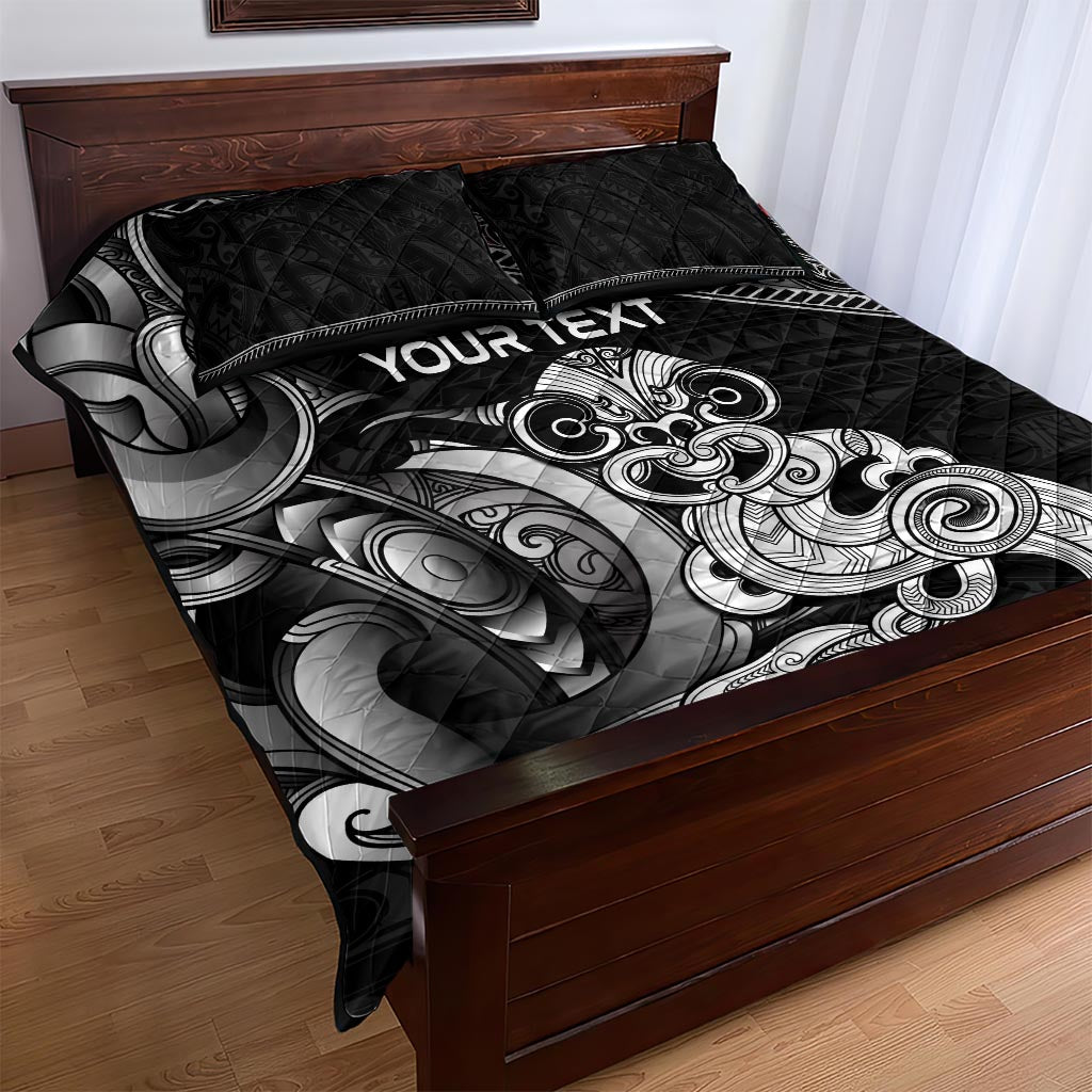 Personalised New Zealand Potae Pango Cricket Quilt Bed Set Special Maori Hei Tiki Tribal Tattoo LT9 - Polynesian Pride