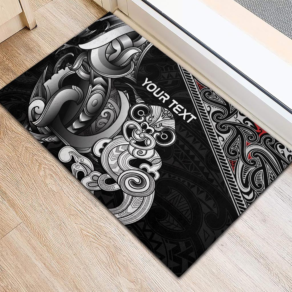 Personalised New Zealand Potae Pango Cricket Rubber Doormat Special Maori Hei Tiki Tribal Tattoo LT9 - Polynesian Pride
