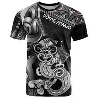Personalised New Zealand Potae Pango Cricket T Shirt Special Maori Hei Tiki Tribal Tattoo LT9 Black - Polynesian Pride