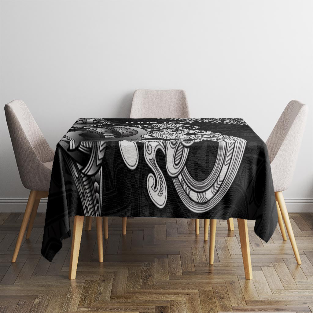 Personalised New Zealand Potae Pango Cricket Tablecloth Special Maori Hei Tiki Tribal Tattoo LT9 - Polynesian Pride