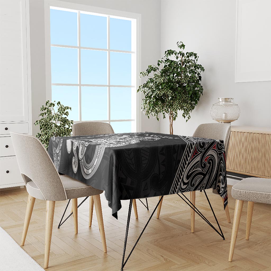Personalised New Zealand Potae Pango Cricket Tablecloth Special Maori Hei Tiki Tribal Tattoo LT9 - Polynesian Pride