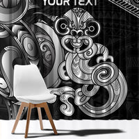 Personalised New Zealand Potae Pango Cricket Window Curtain Special Maori Hei Tiki Tribal Tattoo LT9 - Polynesian Pride