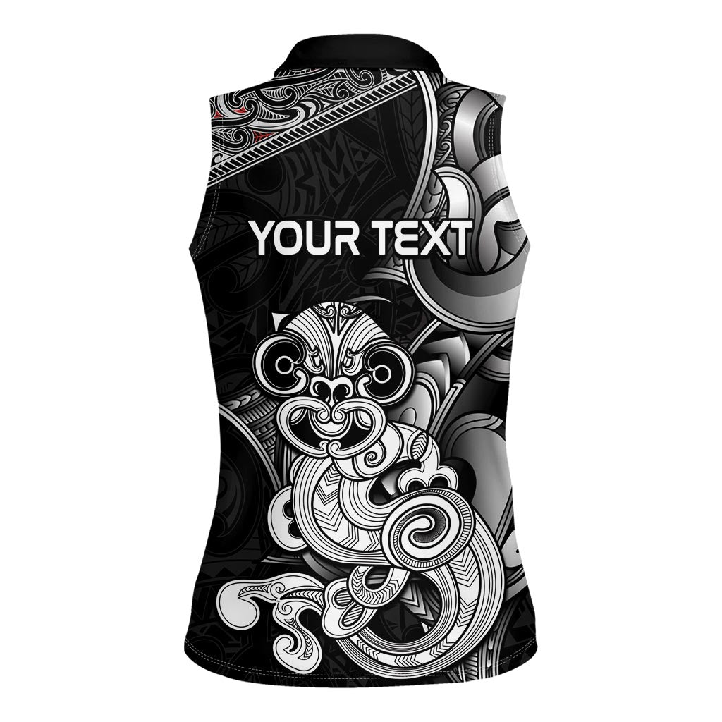 Personalised New Zealand Potae Pango Cricket Women Sleeveless Polo Shirt Special Maori Hei Tiki Tribal Tattoo LT9 - Polynesian Pride
