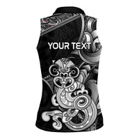 Personalised New Zealand Potae Pango Cricket Women Sleeveless Polo Shirt Special Maori Hei Tiki Tribal Tattoo LT9 - Polynesian Pride