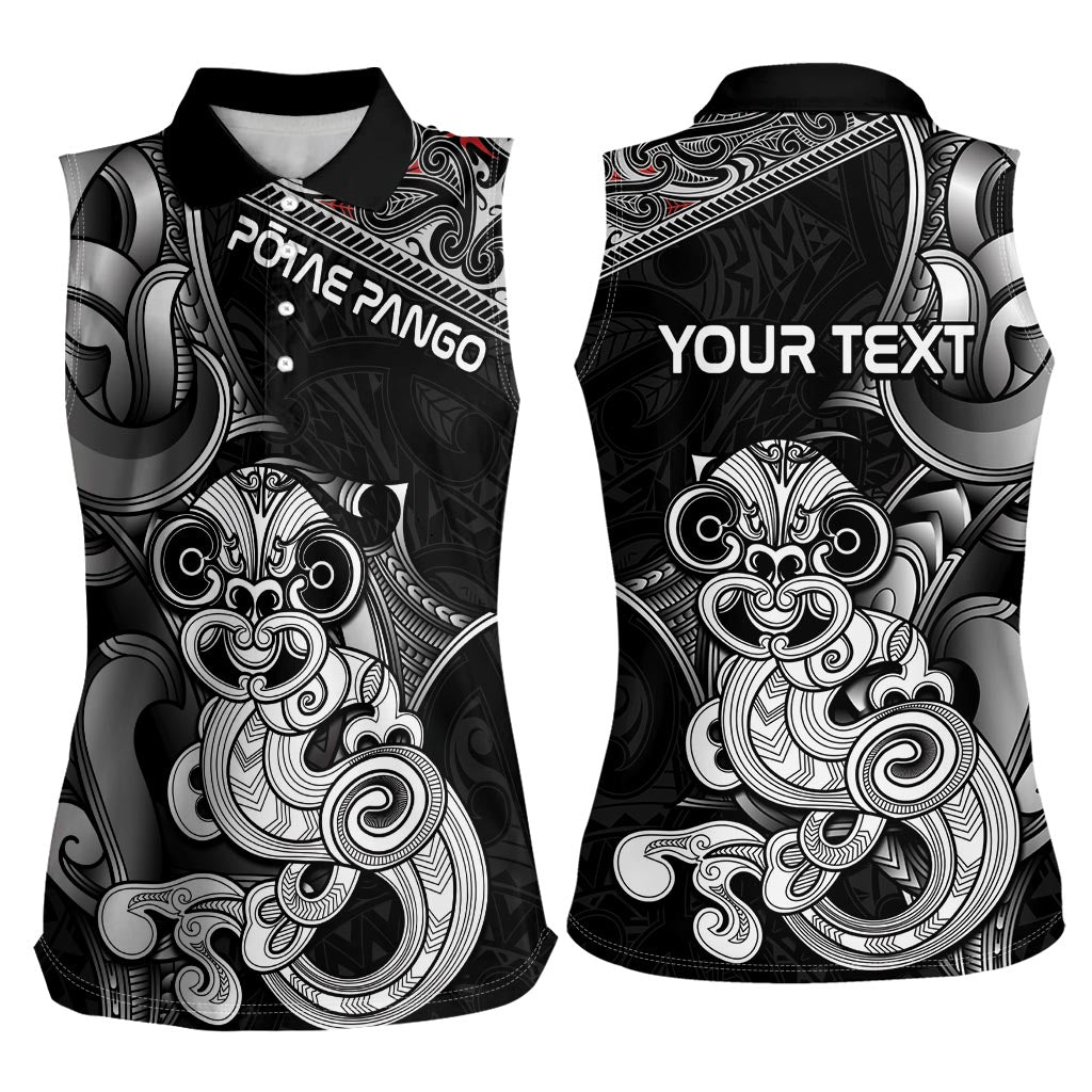 Personalised New Zealand Potae Pango Cricket Women Sleeveless Polo Shirt Special Maori Hei Tiki Tribal Tattoo LT9 - Polynesian Pride