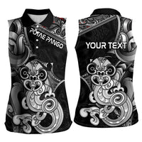 Personalised New Zealand Potae Pango Cricket Women Sleeveless Polo Shirt Special Maori Hei Tiki Tribal Tattoo LT9 - Polynesian Pride