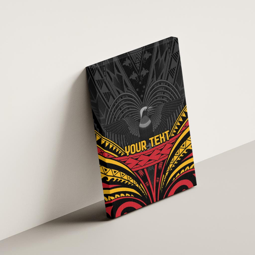 Custom Papua New Guinea Cricket Canvas Wall Art PNG Emblem Mix Polyneisan Pattern