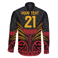 Custom Papua New Guinea Cricket Family Matching Long Sleeve Bodycon Dress and Hawaiian Shirt PNG Emblem Mix Polyneisan Pattern LT9 - Polynesian Pride