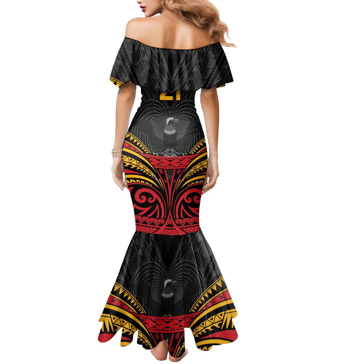 Custom Papua New Guinea Cricket Family Matching Mermaid Dress and Hawaiian Shirt PNG Emblem Mix Polyneisan Pattern LT9 - Polynesian Pride