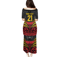 Custom Papua New Guinea Cricket Family Matching Puletasi and Hawaiian Shirt PNG Emblem Mix Polyneisan Pattern LT9 - Polynesian Pride