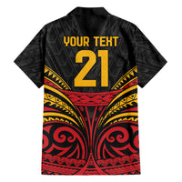 Custom Papua New Guinea Cricket Family Matching Short Sleeve Bodycon Dress and Hawaiian Shirt PNG Emblem Mix Polyneisan Pattern LT9 - Polynesian Pride