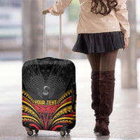 Custom Papua New Guinea Cricket Luggage Cover PNG Emblem Mix Polyneisan Pattern