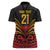 Custom Papua New Guinea Cricket Women Polo Shirt PNG Emblem Mix Polyneisan Pattern