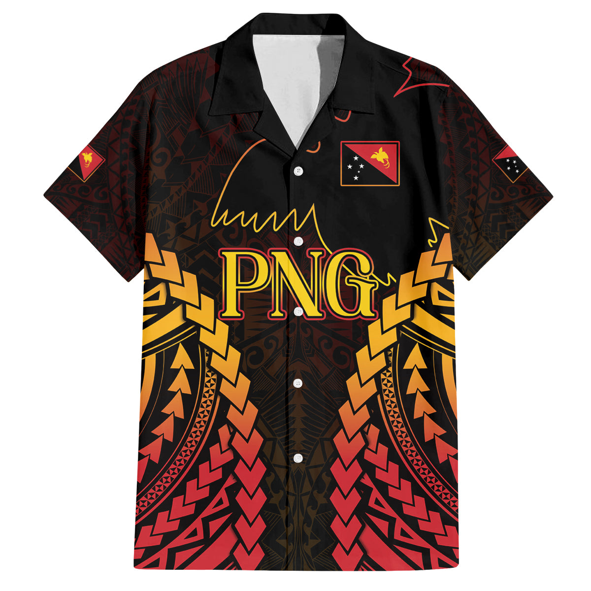 Custom Papua New Guinea Cricket Family Matching Off Shoulder Maxi Dress and Hawaiian Shirt Go Barramundis LT9 Dad's Shirt - Short Sleeve Black - Polynesian Pride