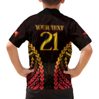 Custom Papua New Guinea Cricket Family Matching Off Shoulder Short Dress and Hawaiian Shirt Go Barramundis LT9 - Polynesian Pride