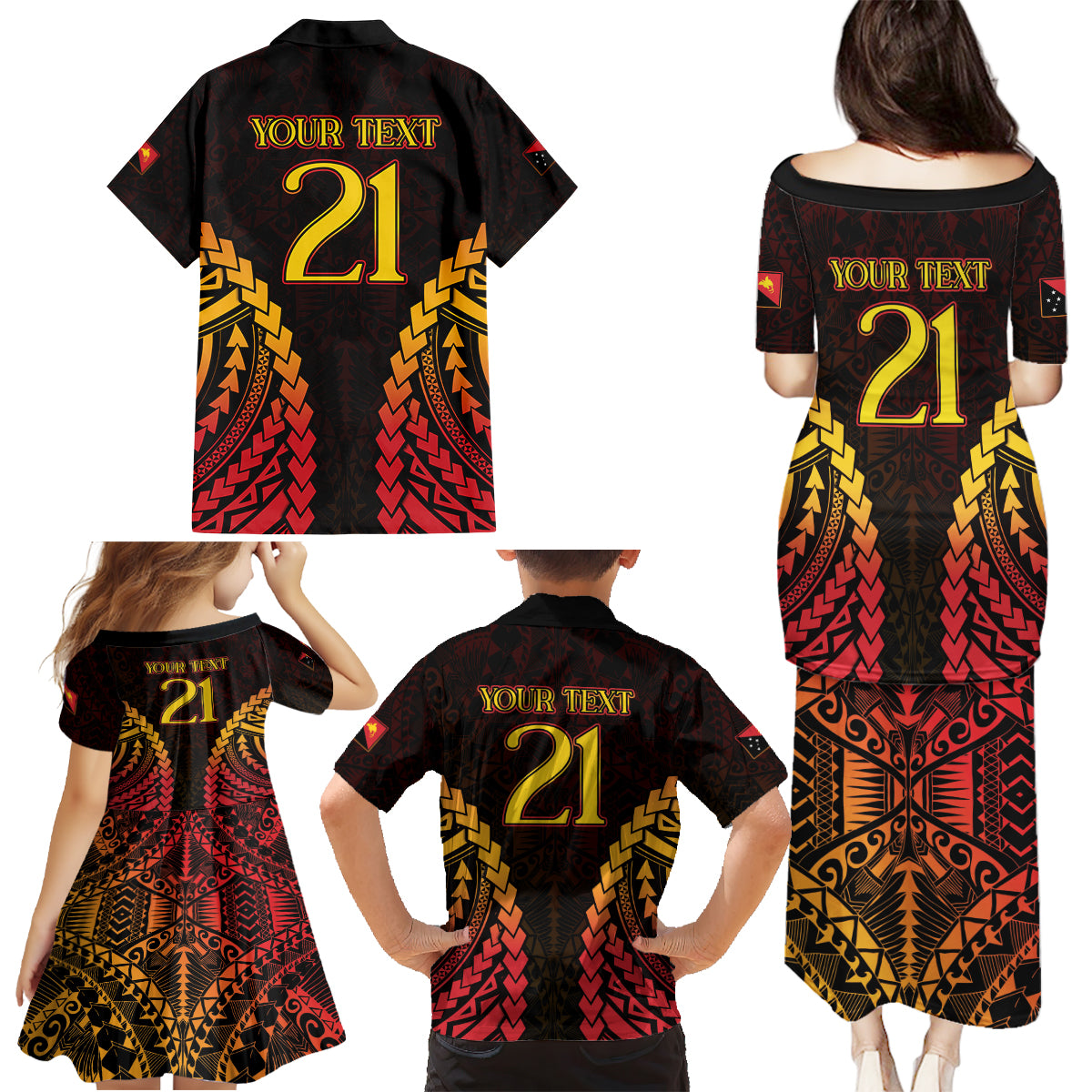 Custom Papua New Guinea Cricket Family Matching Puletasi and Hawaiian Shirt Go Barramundis LT9 - Polynesian Pride